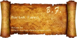 Bartek Fanni névjegykártya