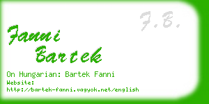 fanni bartek business card